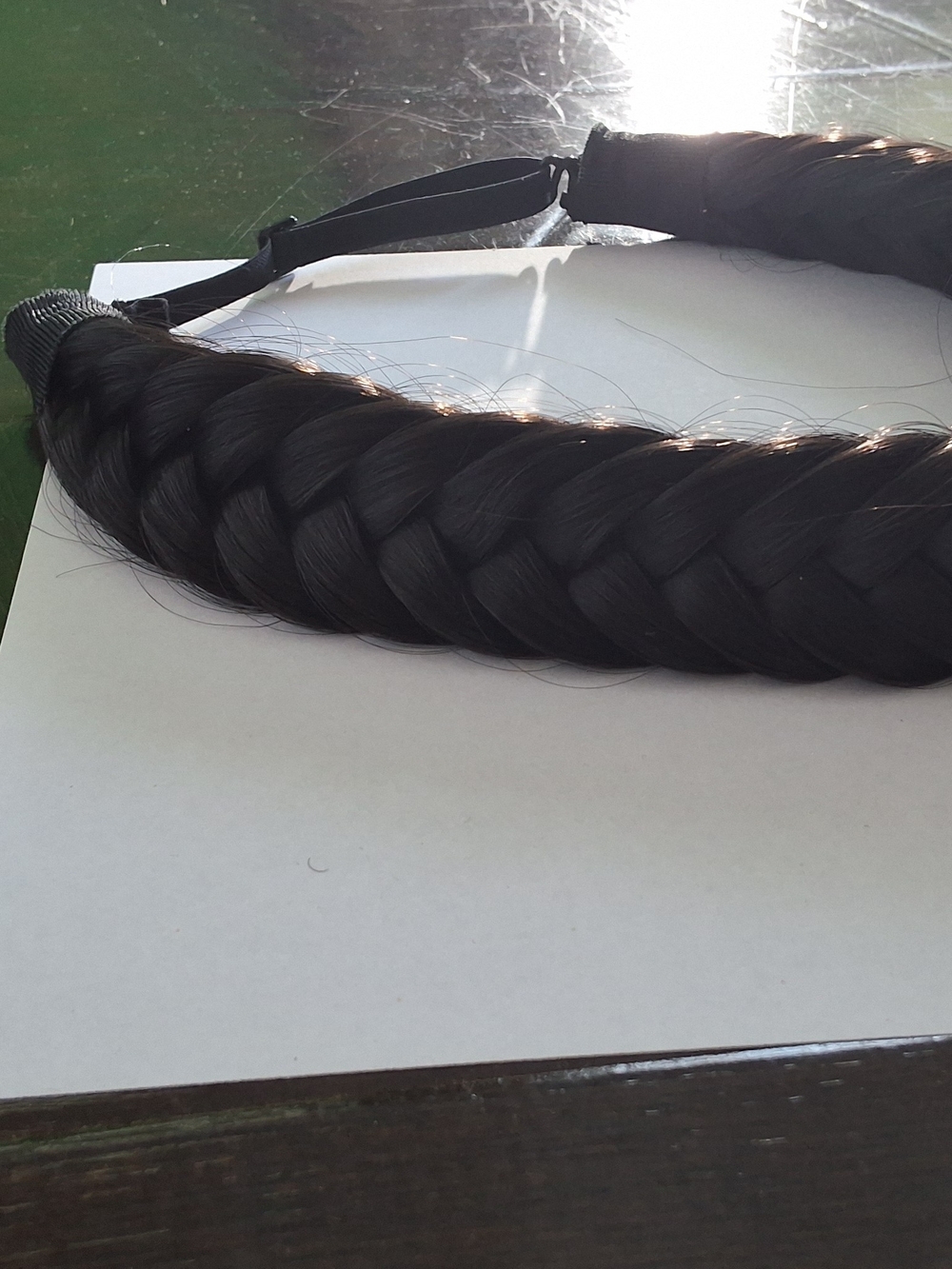 Sleek Black Braided Headband - Easy Wear Hair Accessory